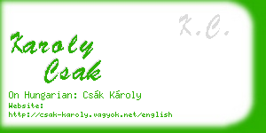 karoly csak business card